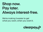 Spread the cost with clearpay